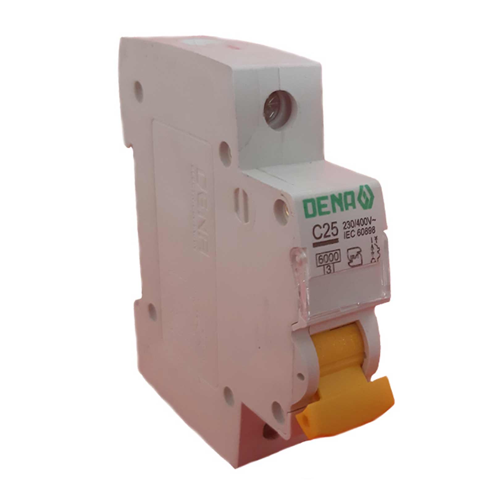 فیوز مینیاتوری تک فاز 25 آمپر دنا الکتریک ایرانیان مدل C25-6KA مجموعه 3 عددی