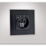 کلید و پریز تلفن و سوکت مشترک جهان الکتریک مدل کریستال مشکی