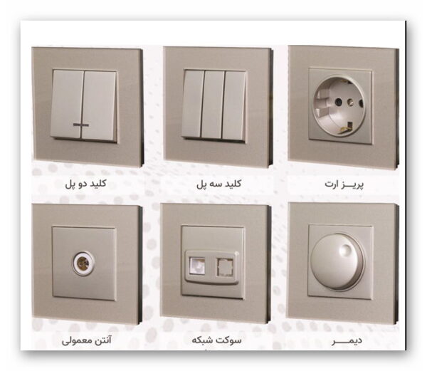 کلید و پریز دیمر جهان الکتریک مدل کریستال مشکی