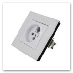 پریز تلفن و سوکت مشترک جهان الکتریک مدل کریستال - سفید