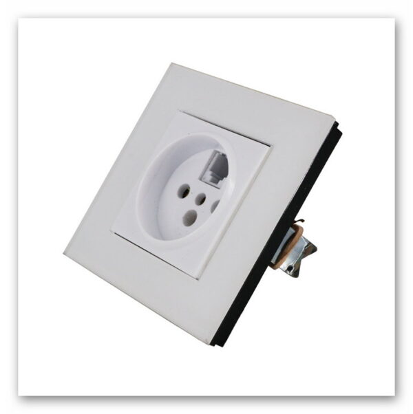 پریز تلفن و سوکت مشترک جهان الکتریک مدل کریستال - سفید