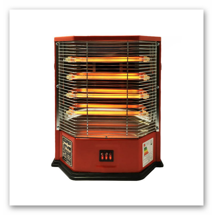 بخاری برقی گرما گستر مهر ۱۵۰۰ وات مدل Toyoset -چهار المنت سرامیکی – فن دار